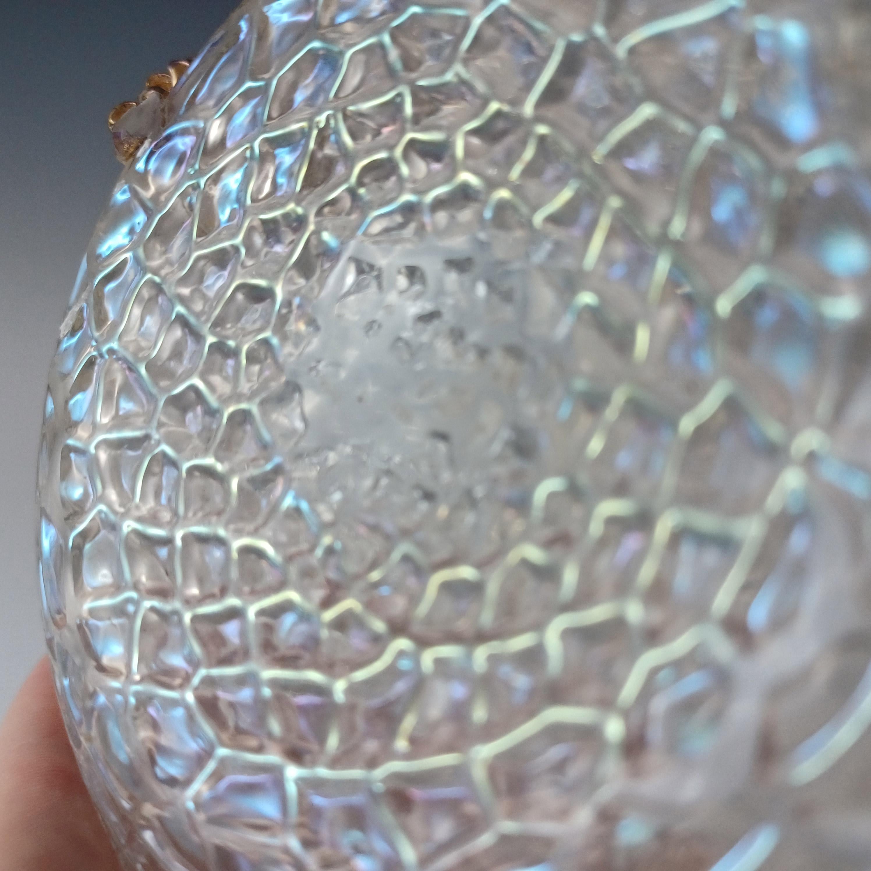 Kralik Art Nouveau Antique Iridescent Glass 'Martelé' Vase For Sale 2