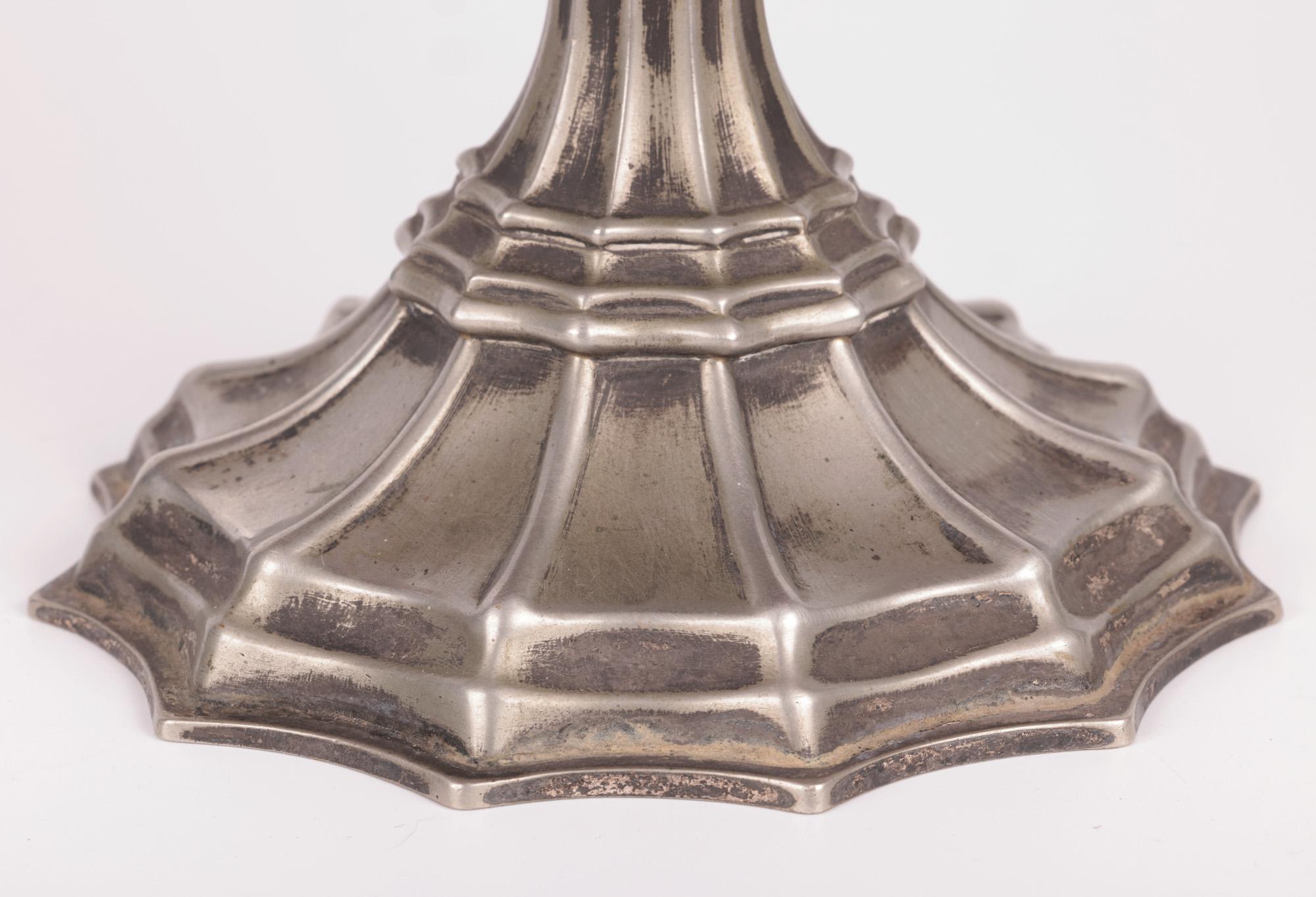 Early 20th Century Kralik Art Nouveau Iridescent Glass Pedestal Mounted Bowl For Sale