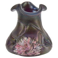 Antique Kralik Art Nouveau Iridescent Glass Vase Pallme-Konig and Habel, Teplitz