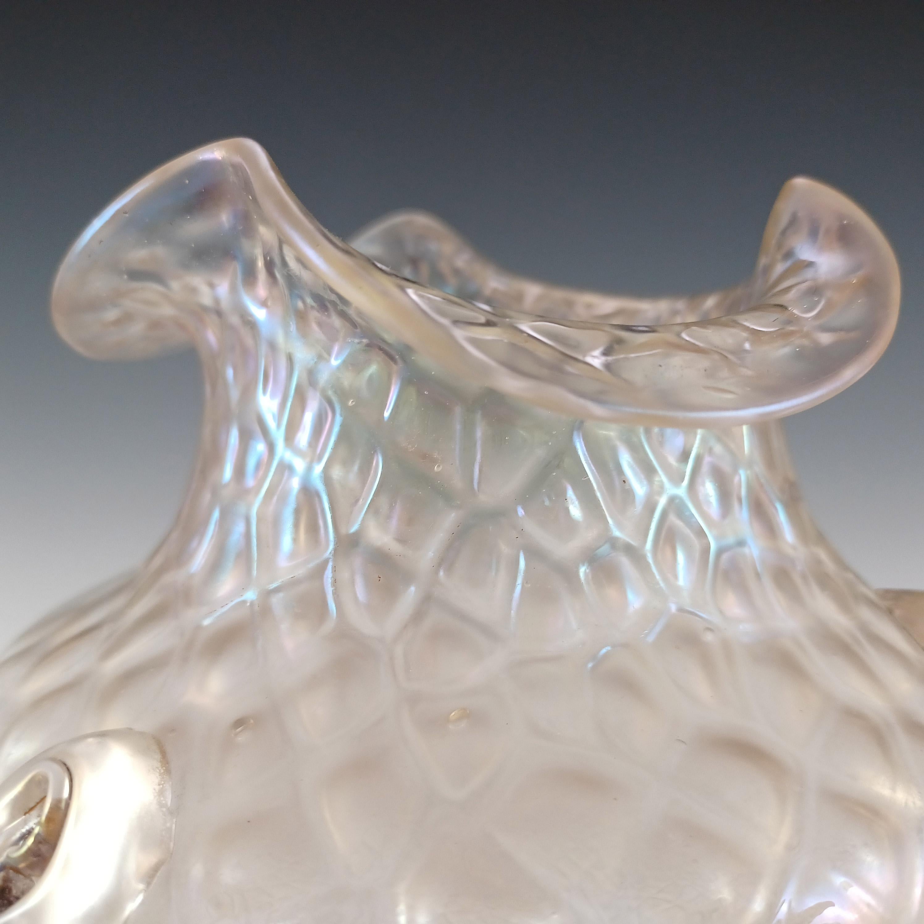 Kralik Art Nouveau Vintage Iridescent Glass 'Martelé' Vase 2