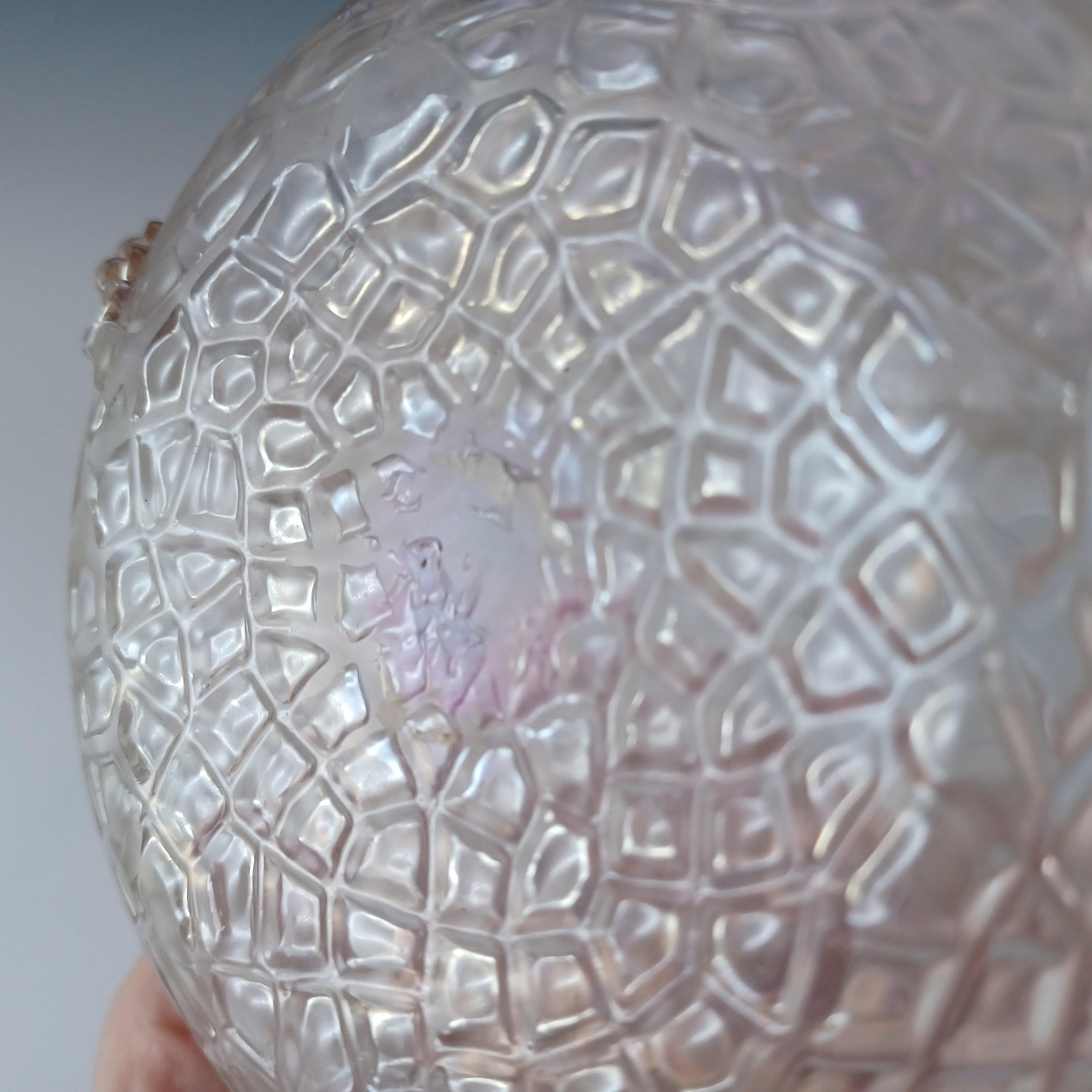 Kralik Art Nouveau Vintage Iridescent Glass 'Martelé' Vase 3