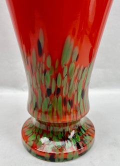 Kralik Baluster Vase with Fire Decor, Multicolored Spatterglass 'End-of-Day'