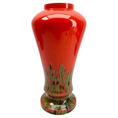 Kralik Baluster Vase with Fire Decor, Multicolored Spatterglass 'End-of-Day'