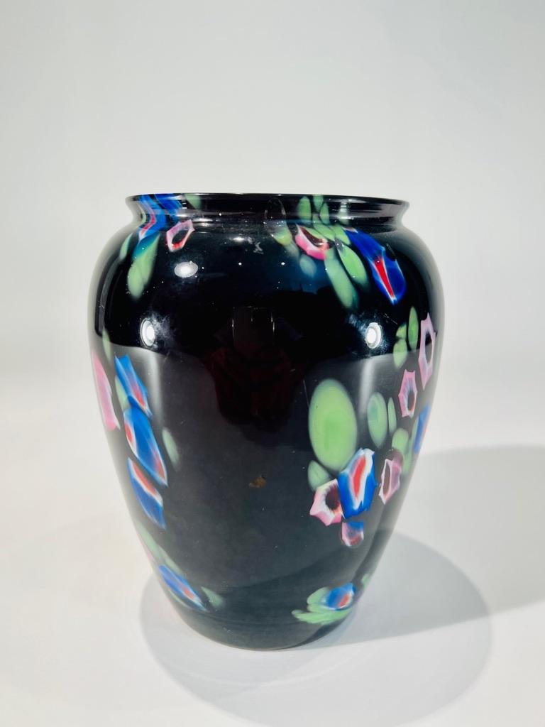 International Style Kralik Bohemian multicolor glass vase circa 1900 For Sale