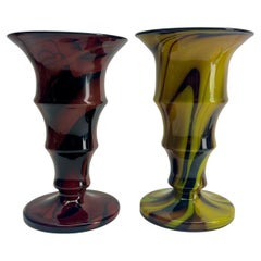 Kralik Ernst Steinwald &Co Vase-Trumpet Vase Laminated Glass Czechoslovakia