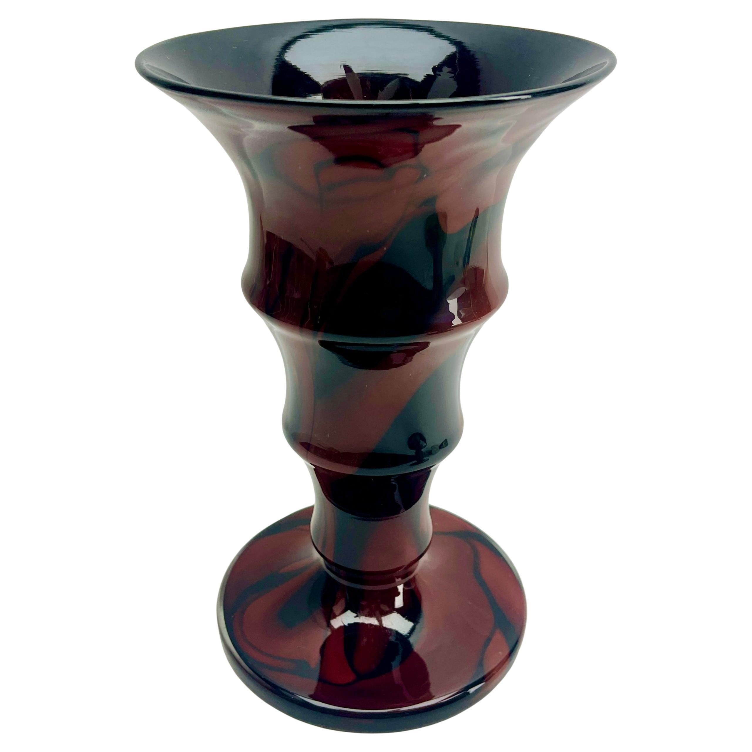 Hand-Crafted Kralik Ernst Steinwald &Co Vase-Trumpet Vase Laminated Glass Czechoslovakia For Sale
