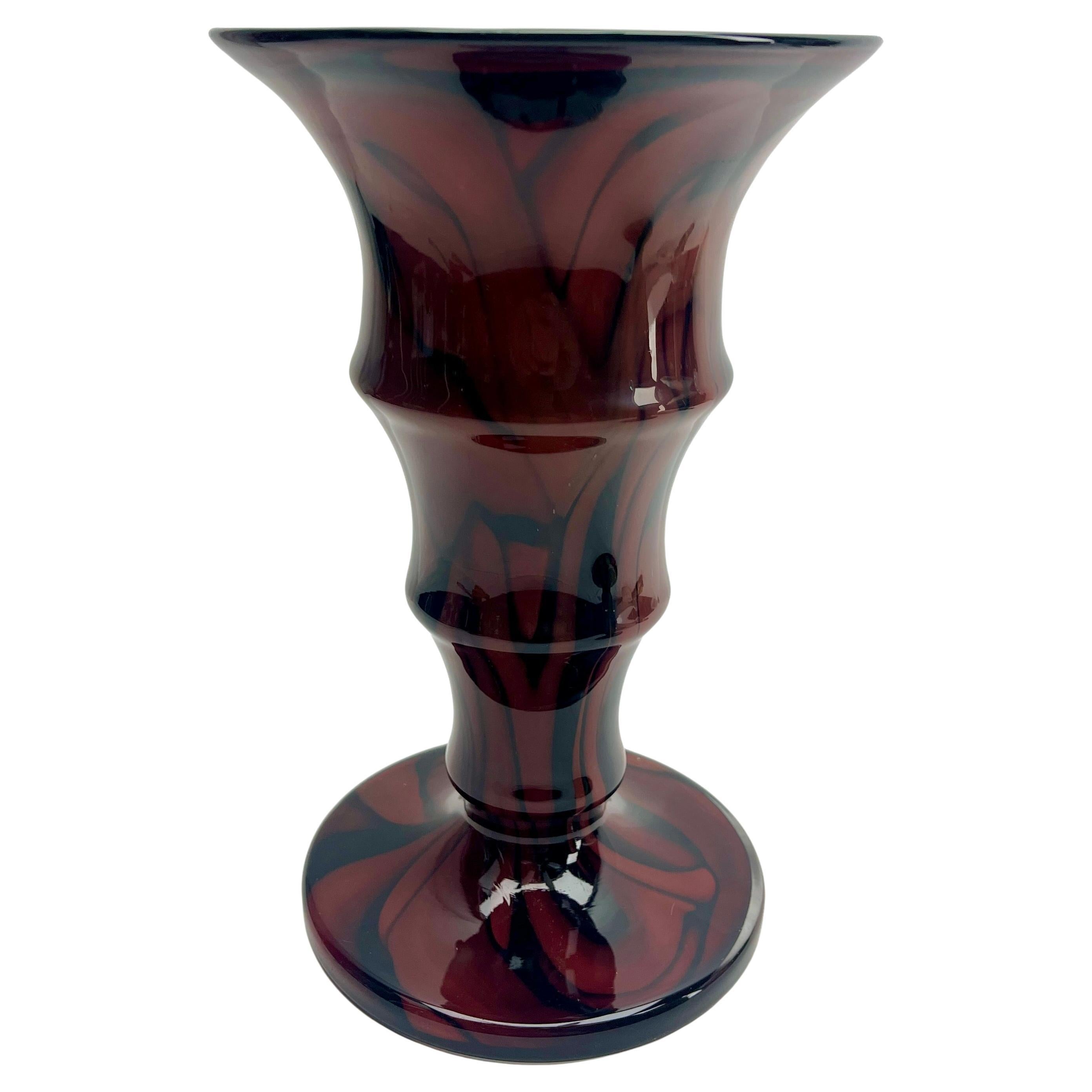 Kralik Ernst Steinwald &Co Vase-Trumpet Vase Laminated Glass Czechoslovakia For Sale 1