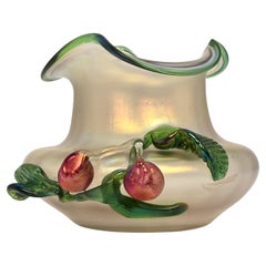 Kralik glass works vase, Bohemian iridescent art glass, Czechoslovakian, C 1900