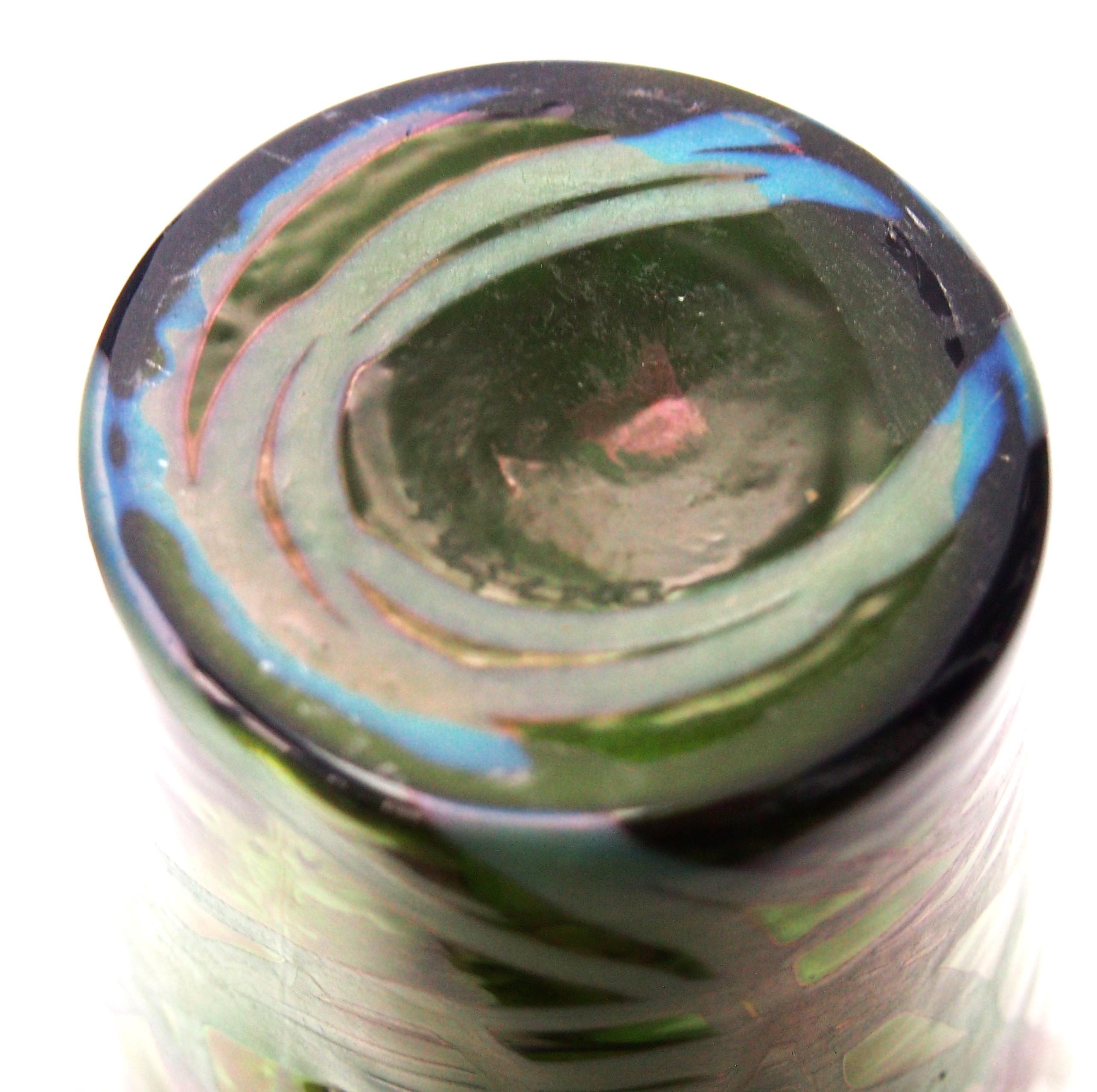 Vetro artistico Vaso classico a bande iridi Kralik Greene & Greene c1899 in vendita
