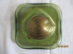 Kralik Loetz Art Nouveau Iridescent Glass Inkwell