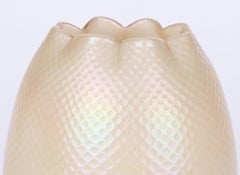 Kralik/Loetz White Opalescent Textured Art Glass Vase