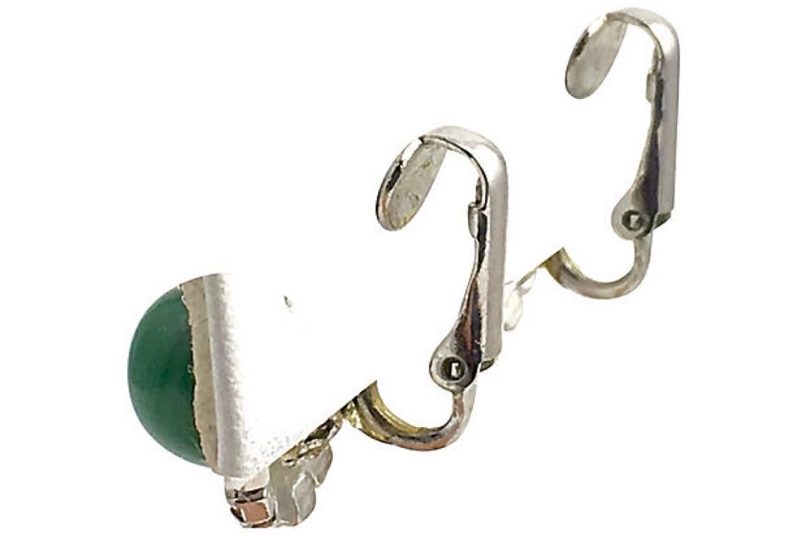 green costume earrings