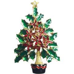Kramer of New York Signed Christmas Tree Brooch