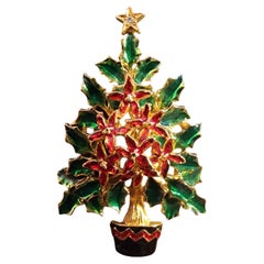 Vintage Kramer of New York Signed Christmas Tree Brooch