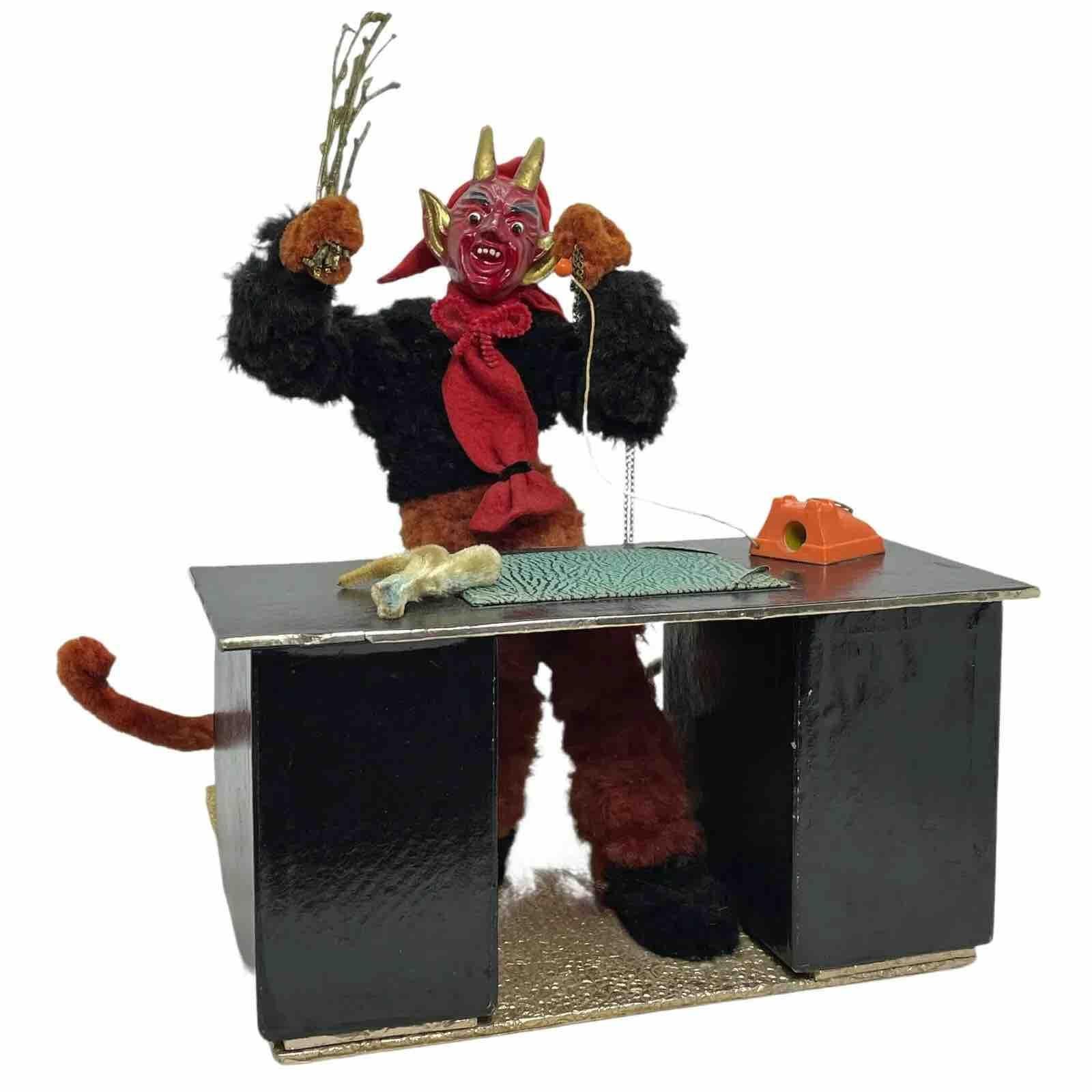 Folk Art Krampus Companion of Belsnickel Devil Candy Container Antique Austria 1940s For Sale