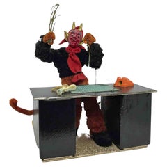 Krampus Companion of Belsnickel Devil Candy Container Antique Autriche des années 1940