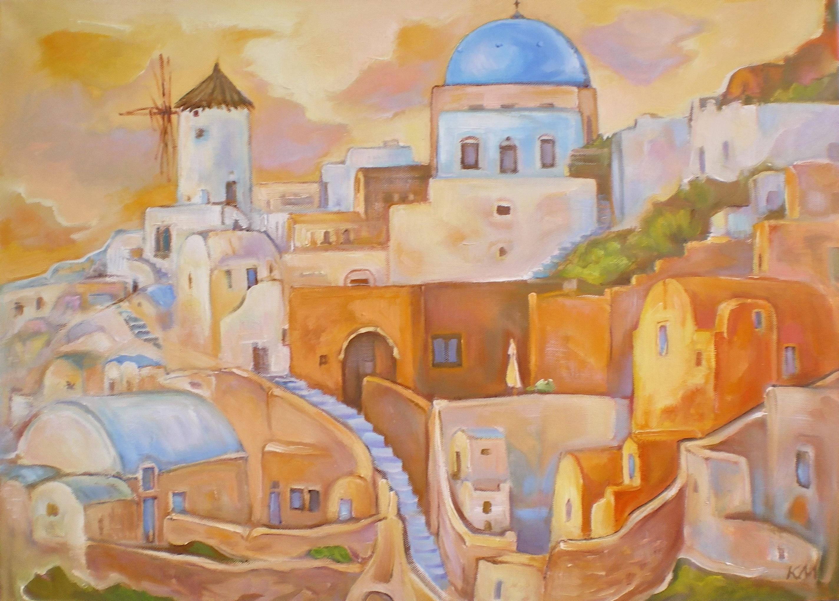 "Santorini, sunset" is an modernist painting by Maestro Krasimira Mihaylova.

About the artwork:

TECHNIQUE:  oil painting
STYLE: Impressionist, Contemporary
Edition : Unique, signed
Weight: Approximately 2 kg.

The painting is unframed.

Frame:
