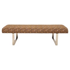 Kravet Baughman Style Upholstered Chrome Bench