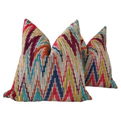 Kravet Couture “Rocky” in Caved Velvet 22” Down-Filled Pillows - a Pair