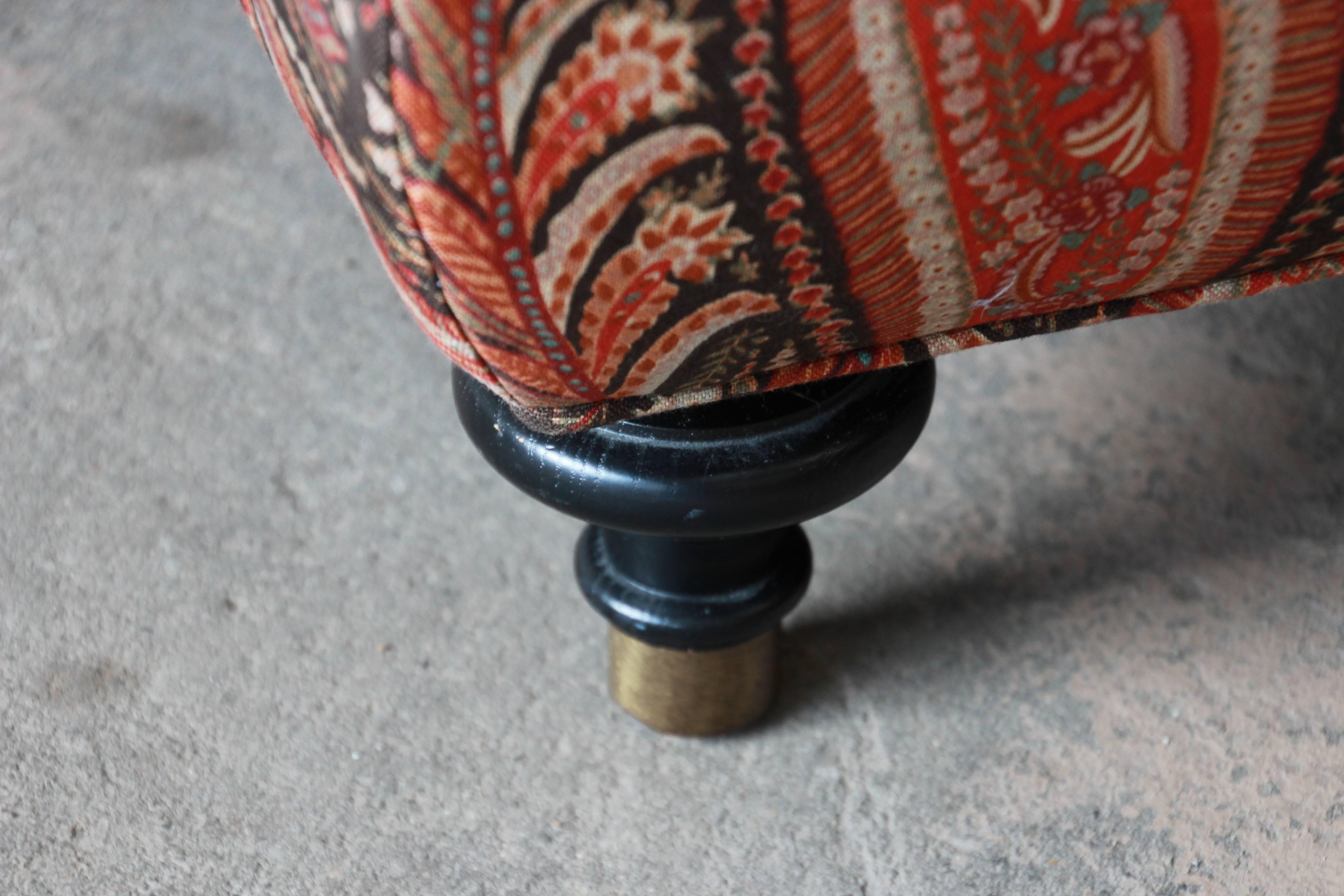 Kravet Lounge Chair and Ottoman in Paisley Upholstery 3