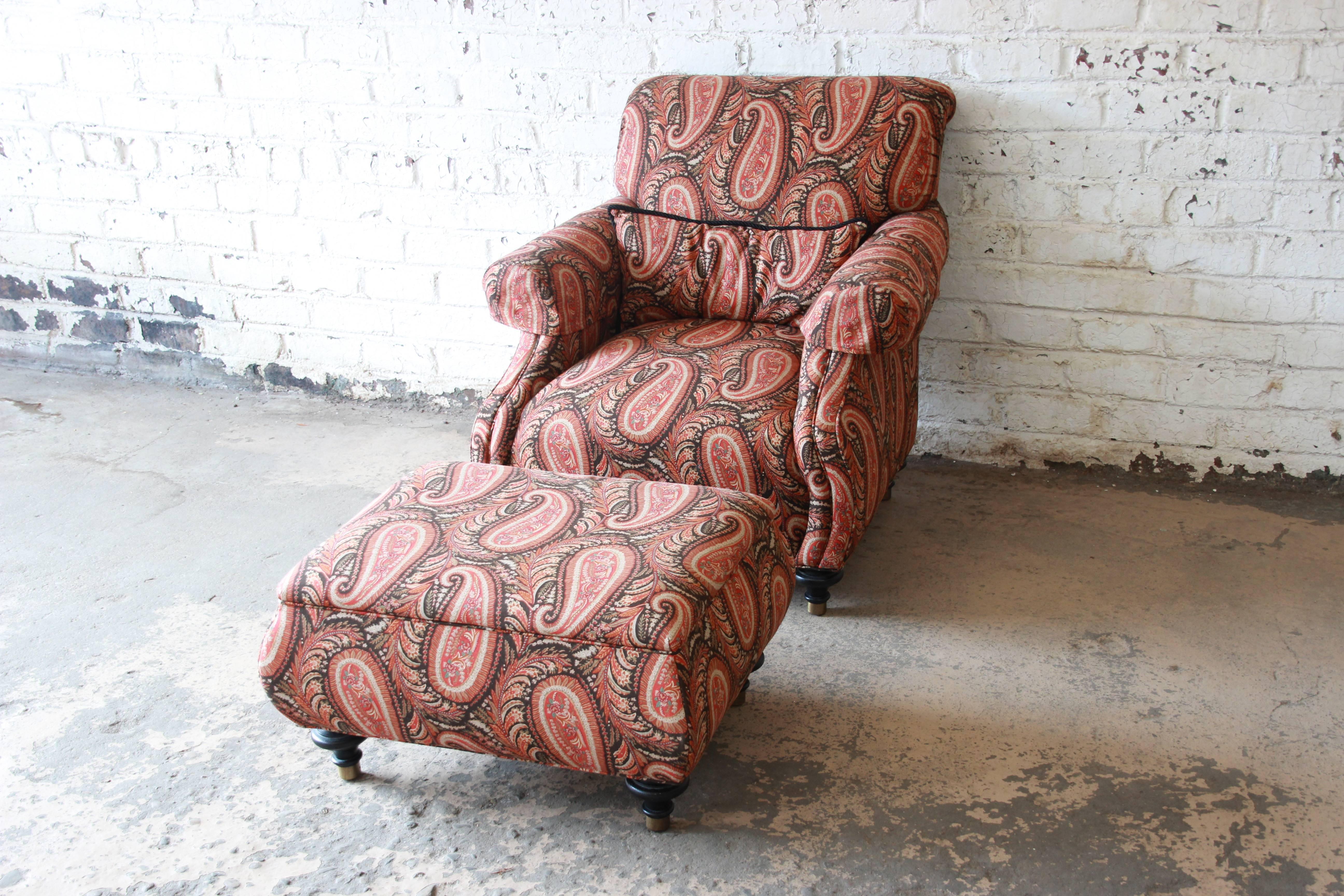 paisley chair and ottoman