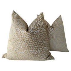 Kravet Velluto a rilievo "Flurries" in Saddle Coppia di cuscini con imbottitura in piuma d
oca