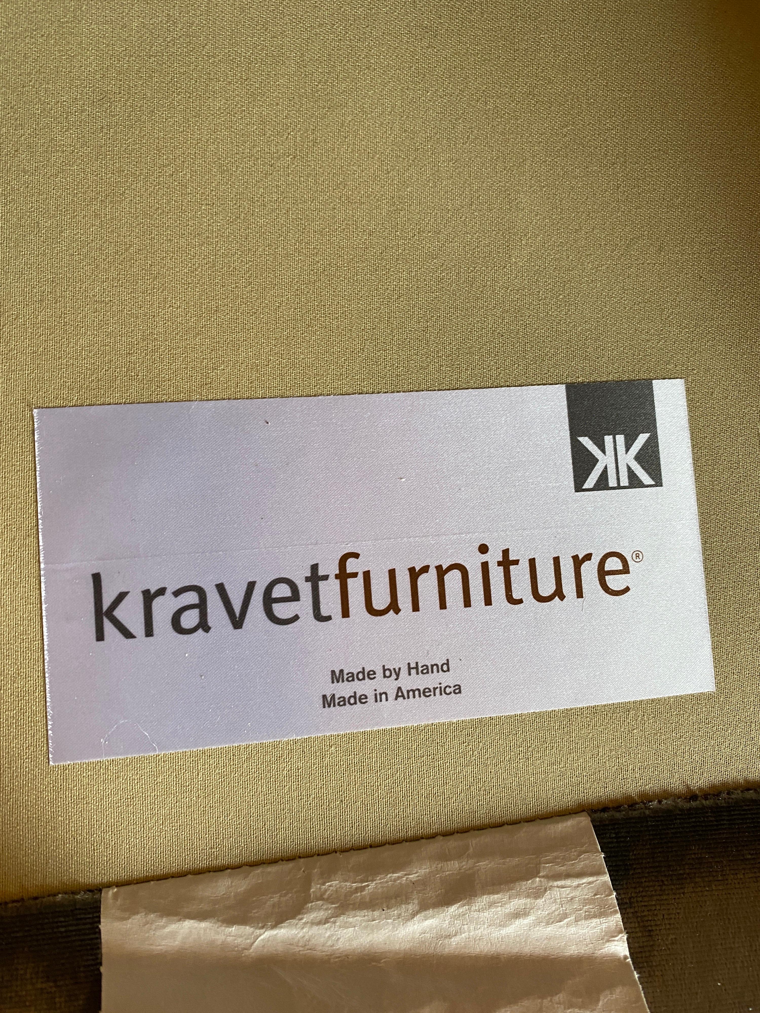 Contemporary Kravet Silver Velvet Sofa