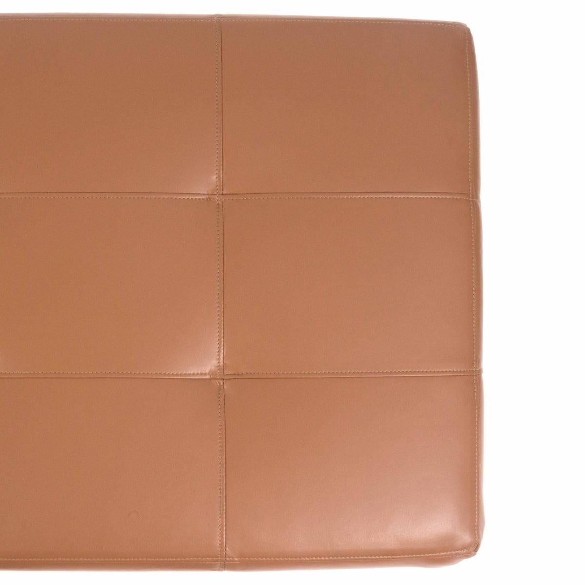 tan leather bench seat