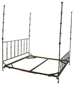 Kreiss Provence Grande King Size Iron 4 Poster Bed Giacometti Style Monumental