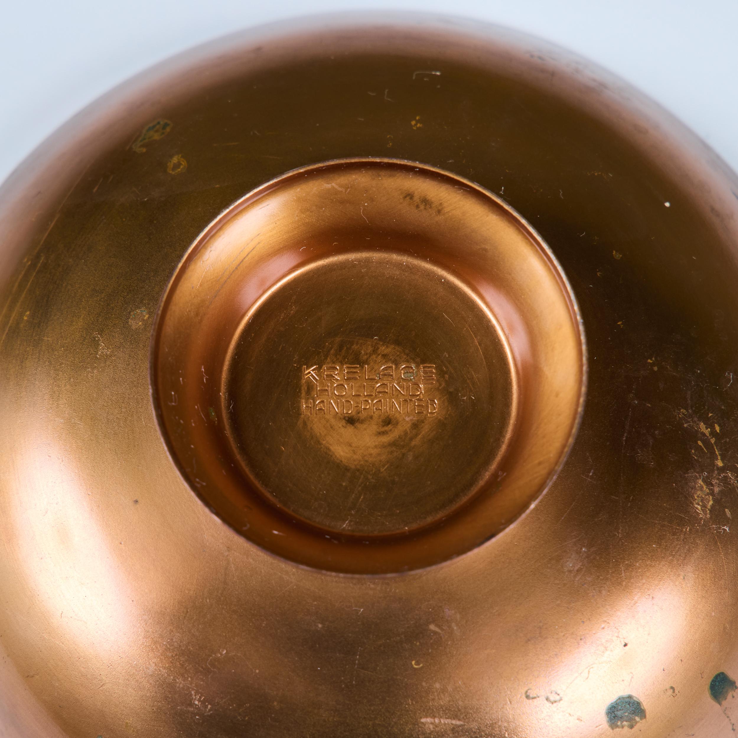 Krelage Kampffisch Schale aus emailliertem Kupfer im Angebot 8