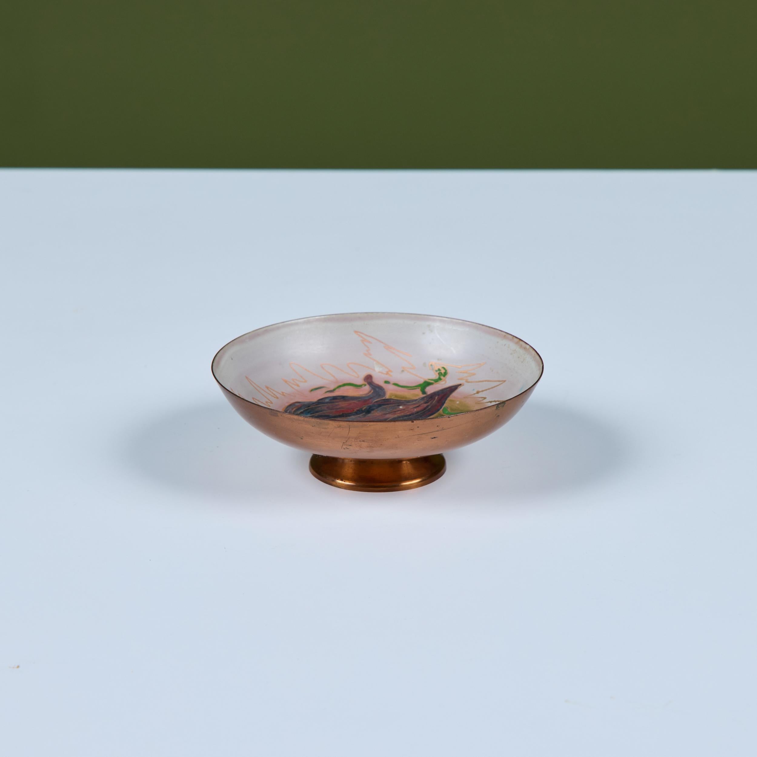 Krelage Kampffisch Schale aus emailliertem Kupfer im Angebot 1