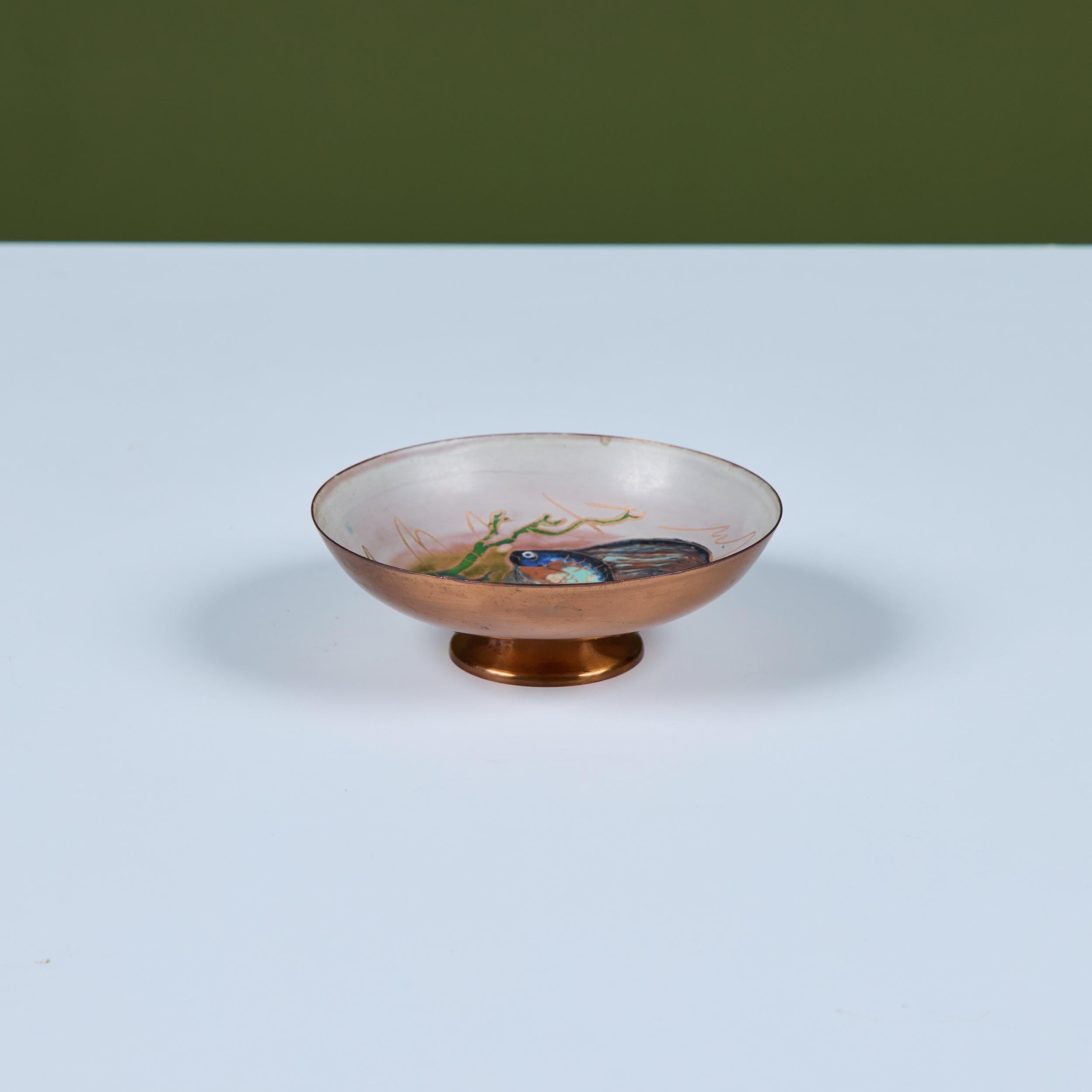 Krelage Kampffisch Schale aus emailliertem Kupfer im Angebot 2