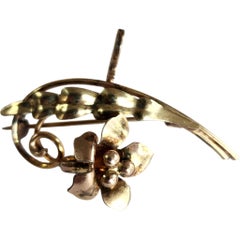 Krementz 12K Gold-Filled Sterling Dogwood Floral Pin Pendant, Retro Convertible