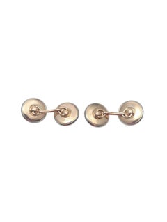 Gemelli Krementz in oro bianco e giallo 14K con madreperla #25178