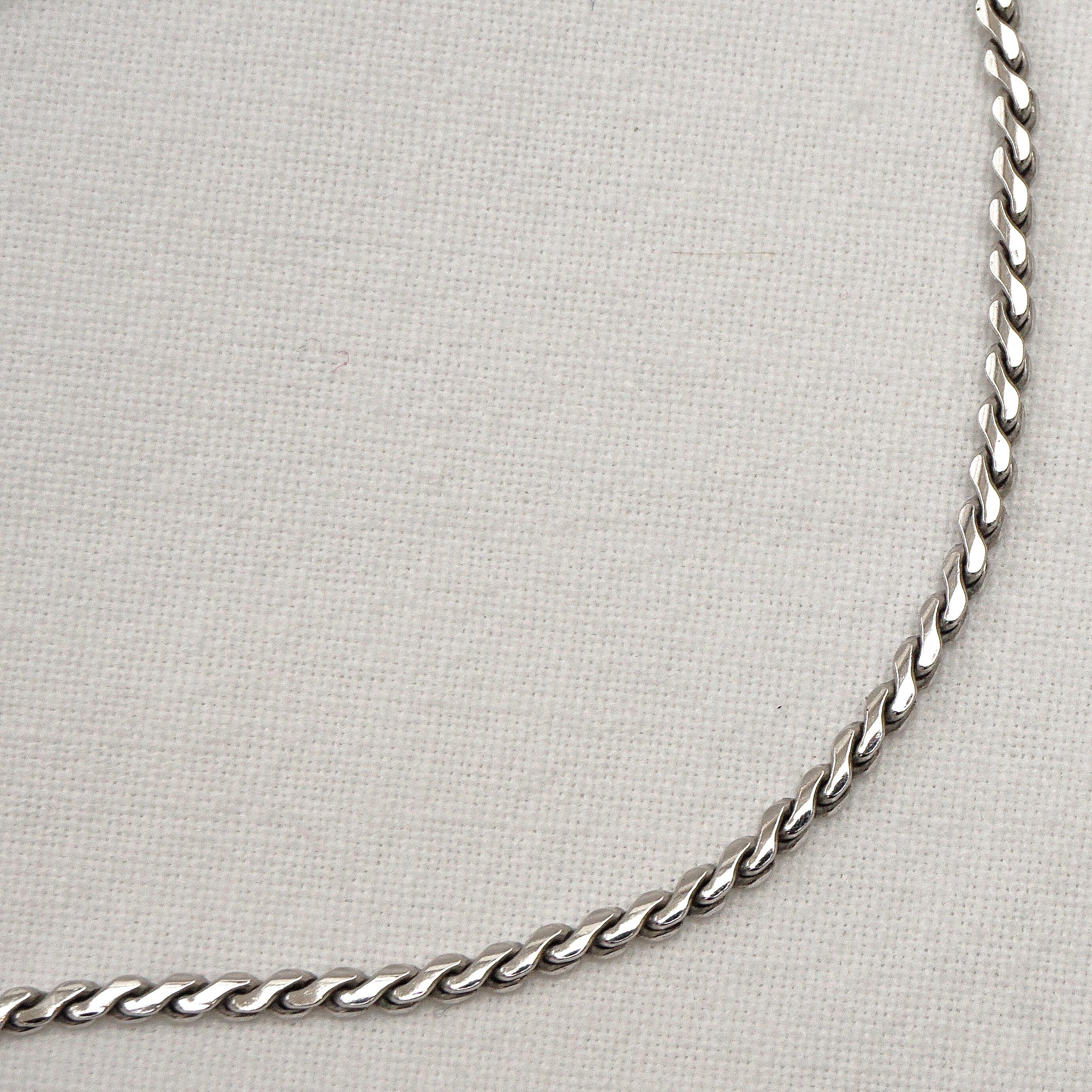 Krementz 14K White Gold Overlay Leaf Design Rhinestone Necklace and Earring Set For Sale 3