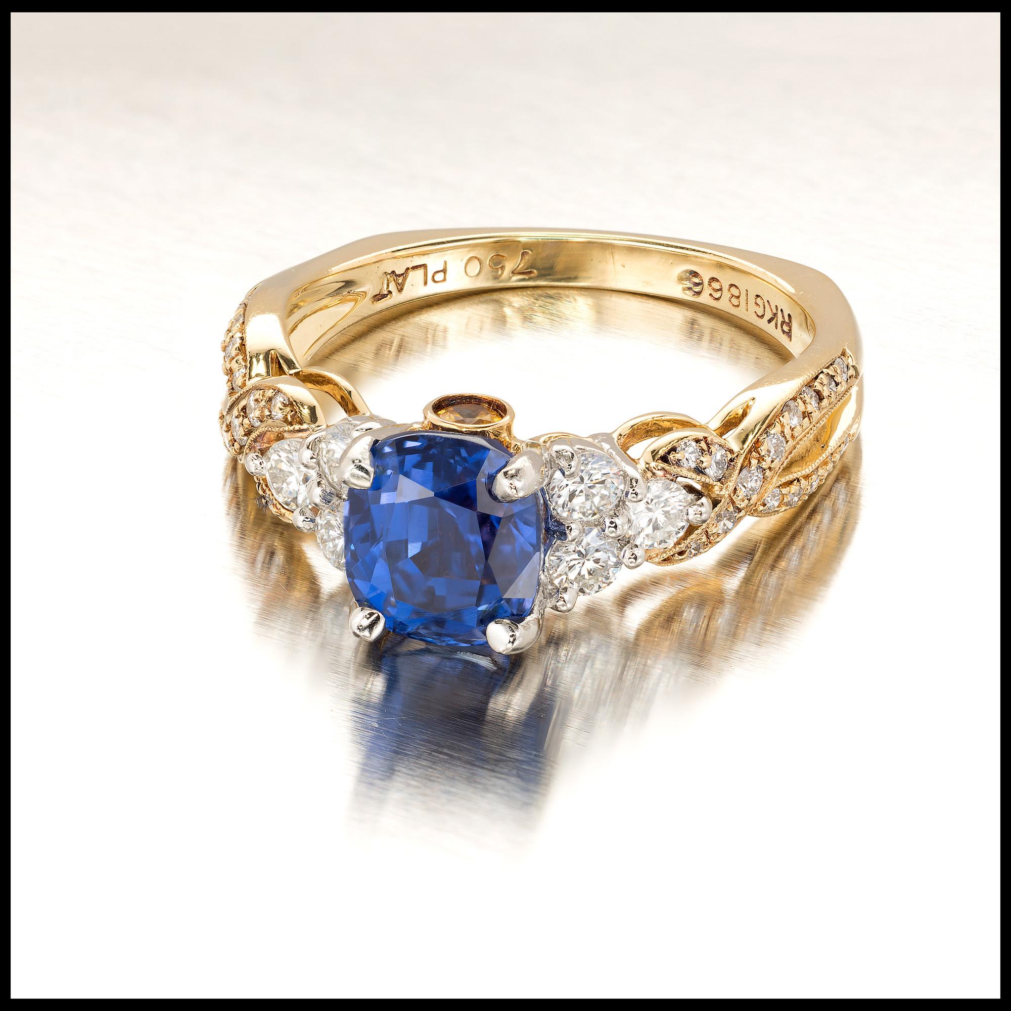 Krementz Bague de fiançailles en or platine avec saphir de 2,46 carats et diamants Pour femmes en vente