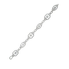 Krementz .60 Carat Diamond Rock Crystal Two Tone Platinum Bracelet
