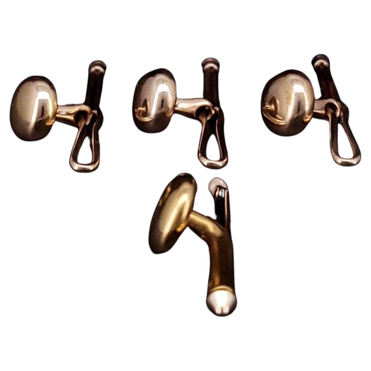 Botones Krementz Antiguos de 1930 de oro amarillo de 14k en venta