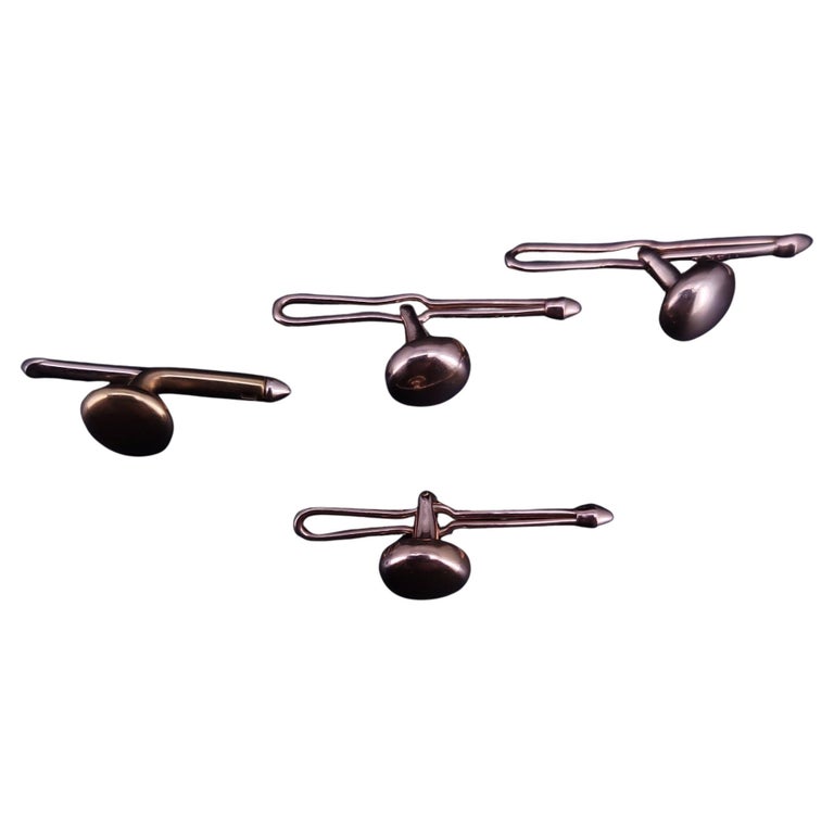 Lot De 4 Paires De Boutons De Manchette Vintage – Argenté & Sterling Krementz