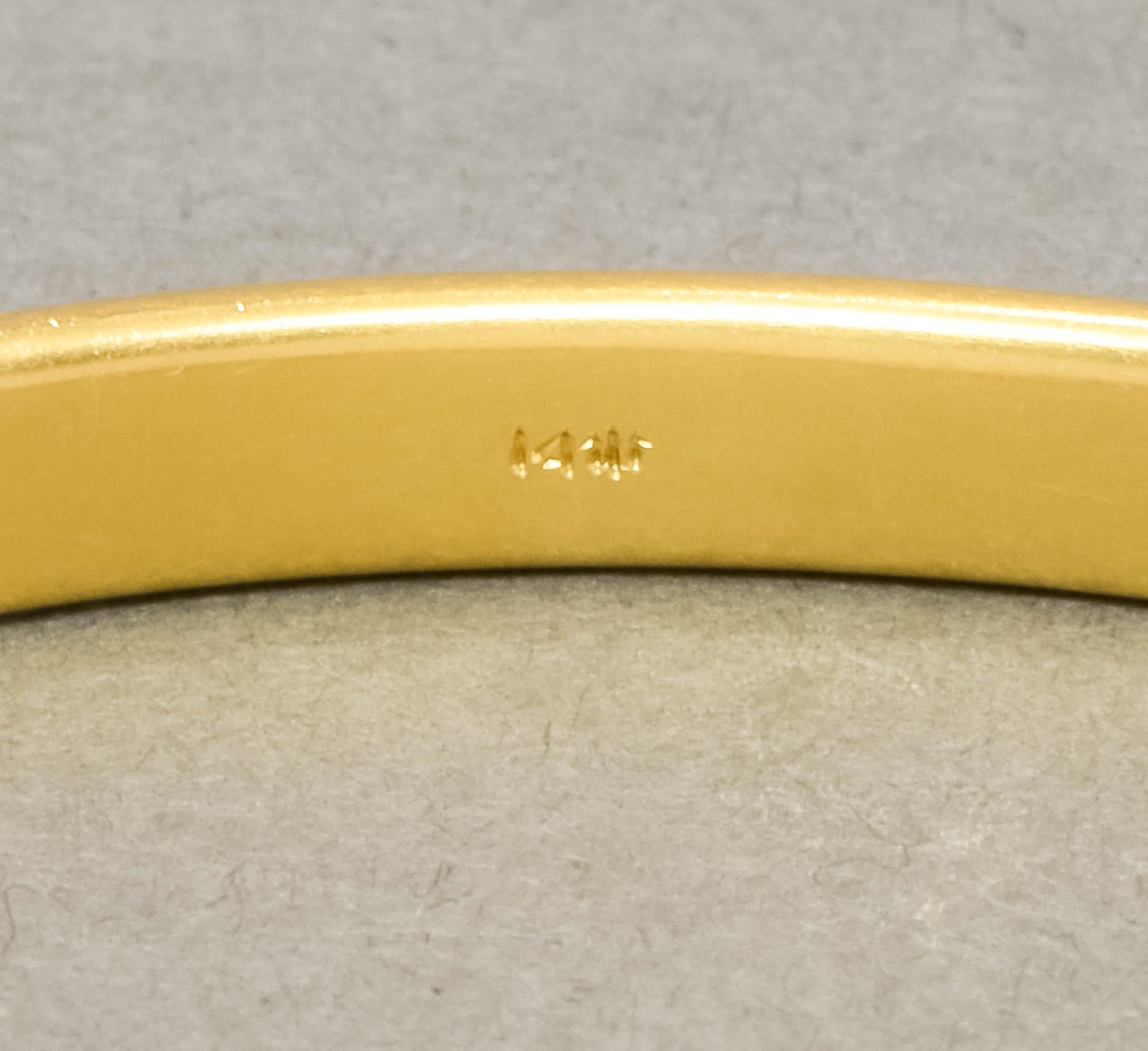 Krementz Art Nouveau 14K Gold Amethyst Bangle Bracelet with Antique Case 4