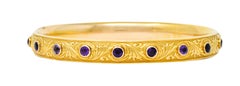 Krementz Art Nouveau Amethyst 14 Karat Gold Bangle Bracelet