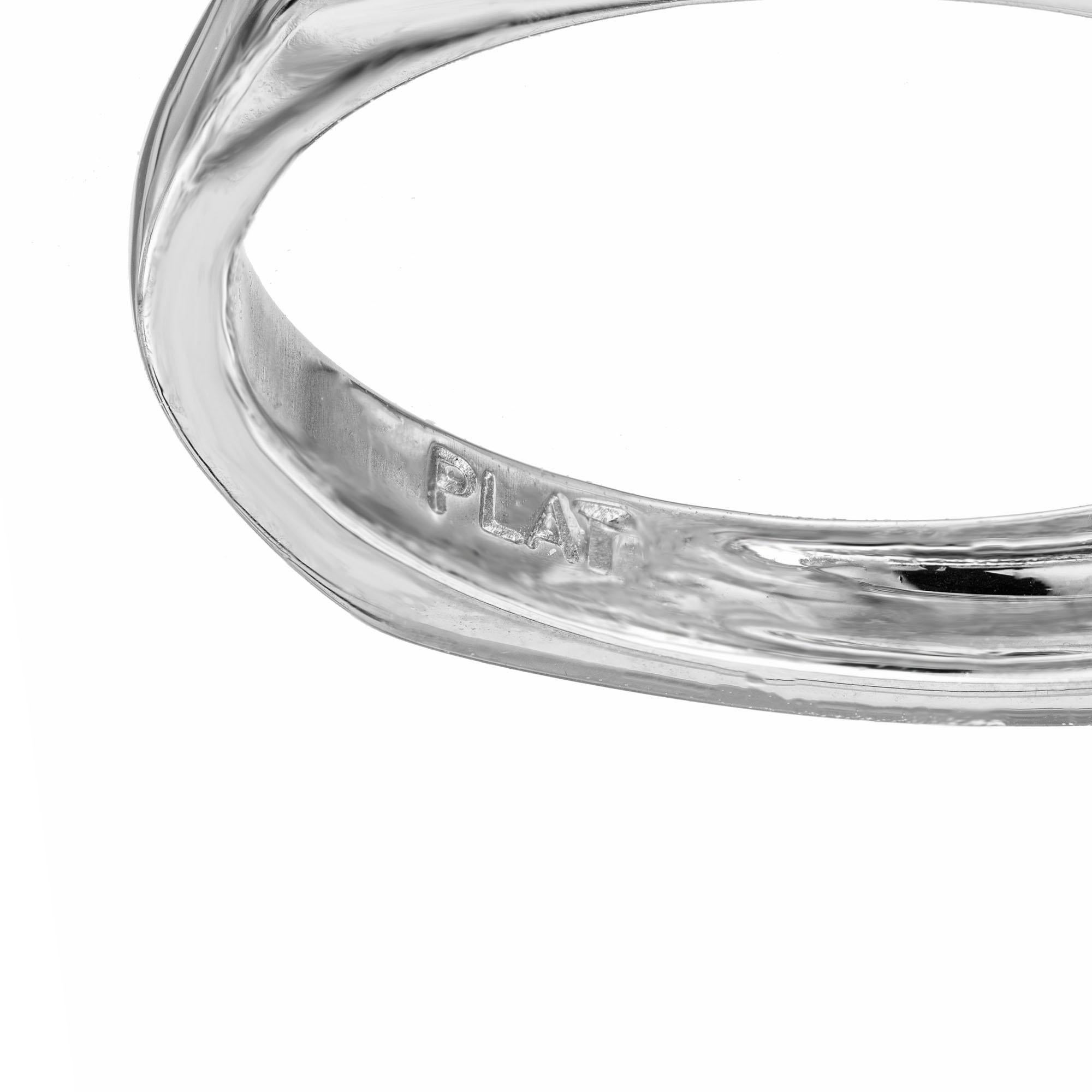 Krementz GIA Certified 2.19 Carat Sapphire Diamond Platinum Engagement Ring In Excellent Condition For Sale In Stamford, CT