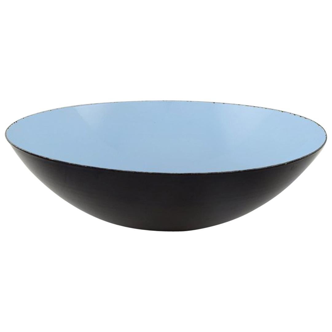 Krenit Bowl by Herbert Krenchel, Black Metal and Turquoise Enamel, 1970s