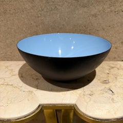Krenit Bowl by Herbert Krenchel Blue Enamel, Denmark 1960s Scandinavian Modern
