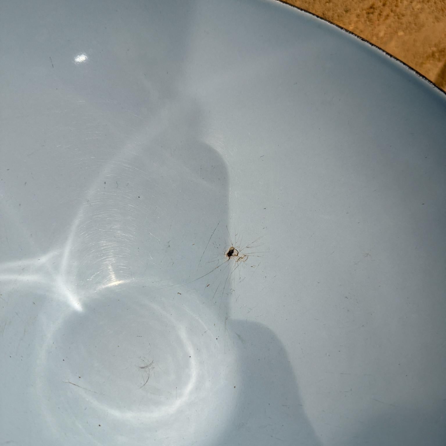 Mid-20th Century Krenit Bowl by Herbert Krenchel Blue Enamel, Denmark 1960s Scandinavian Modern For Sale