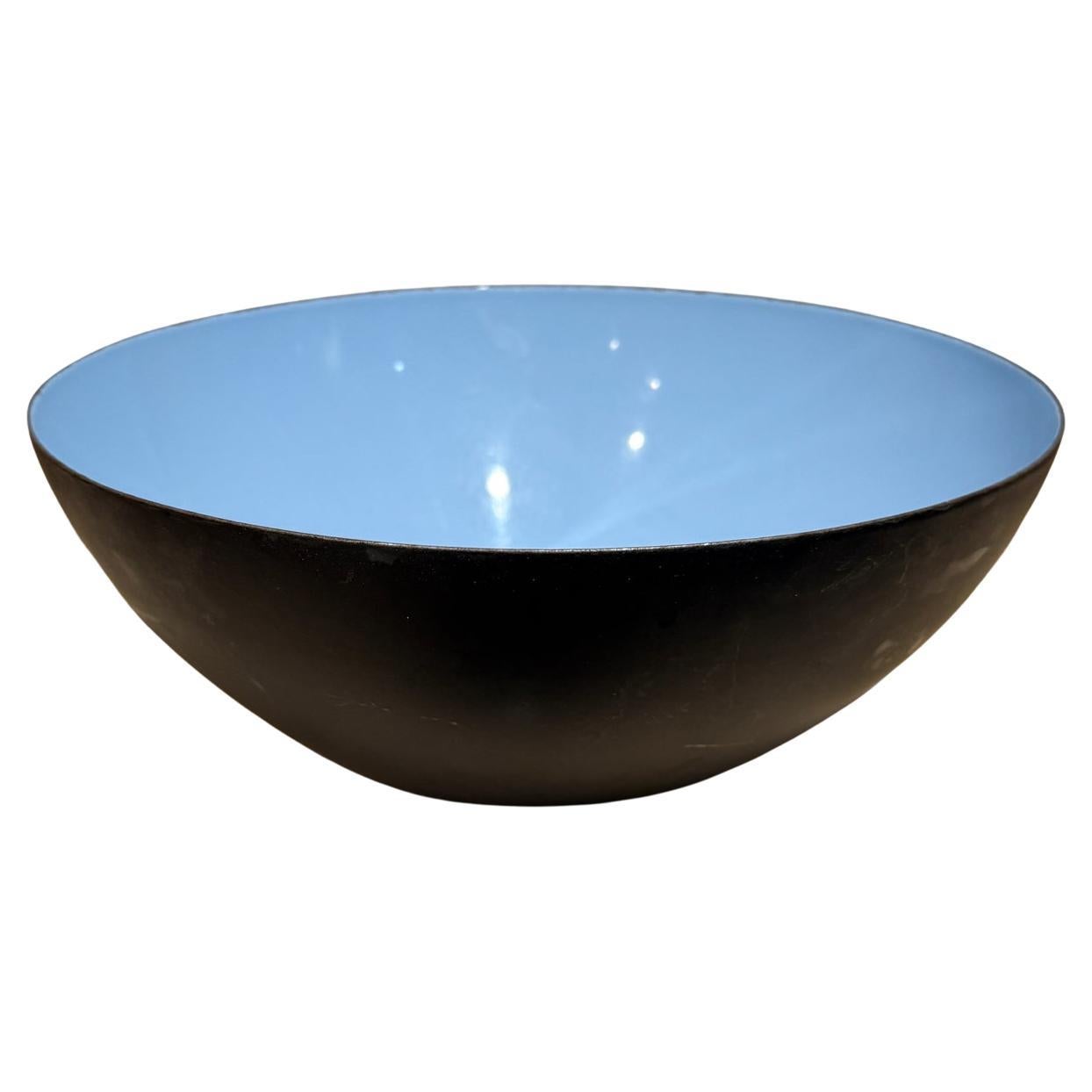 Krenit Bowl by Herbert Krenchel Blue Enamel, Denmark 1960s Scandinavian Modern