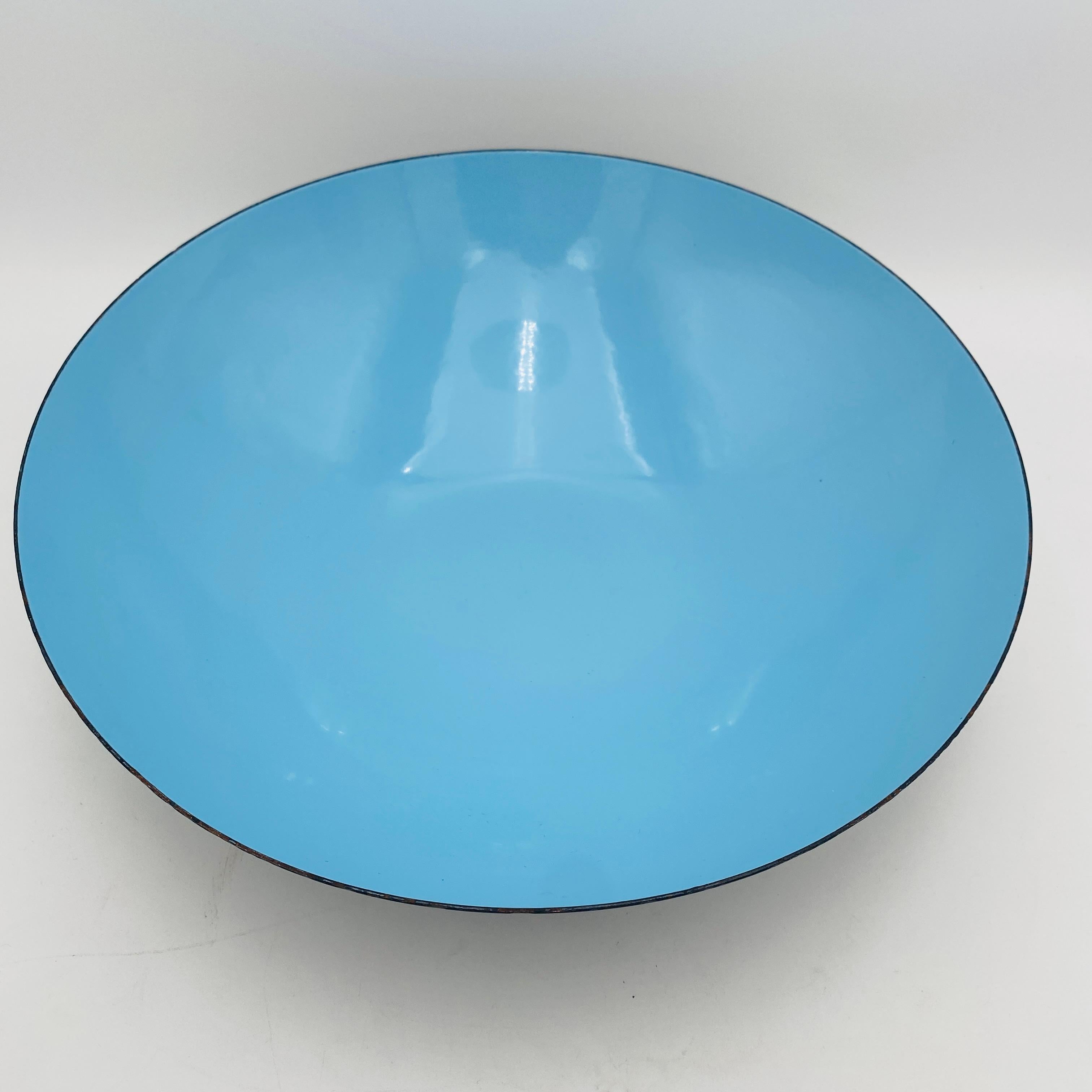 Cuenco Krenit de Herbert Krenchel Esmalte azul, Dinamarca Años 60 mediados del siglo XX en venta