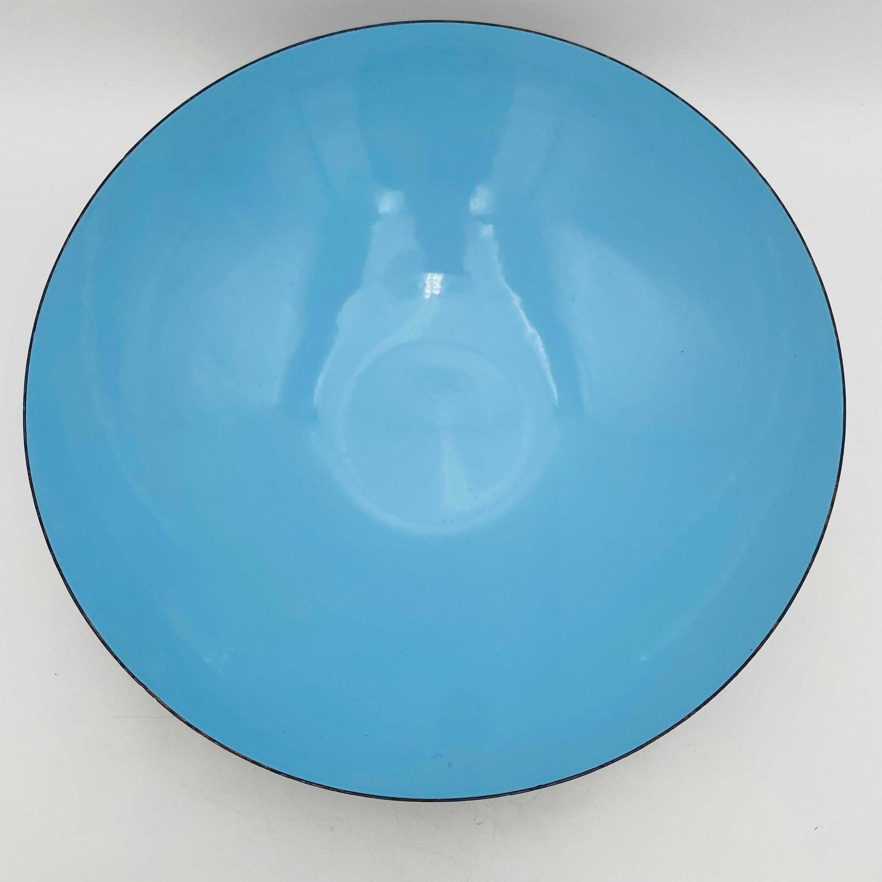 Cuenco Krenit de Herbert Krenchel Esmalte azul, Dinamarca Años 60 Metal en venta