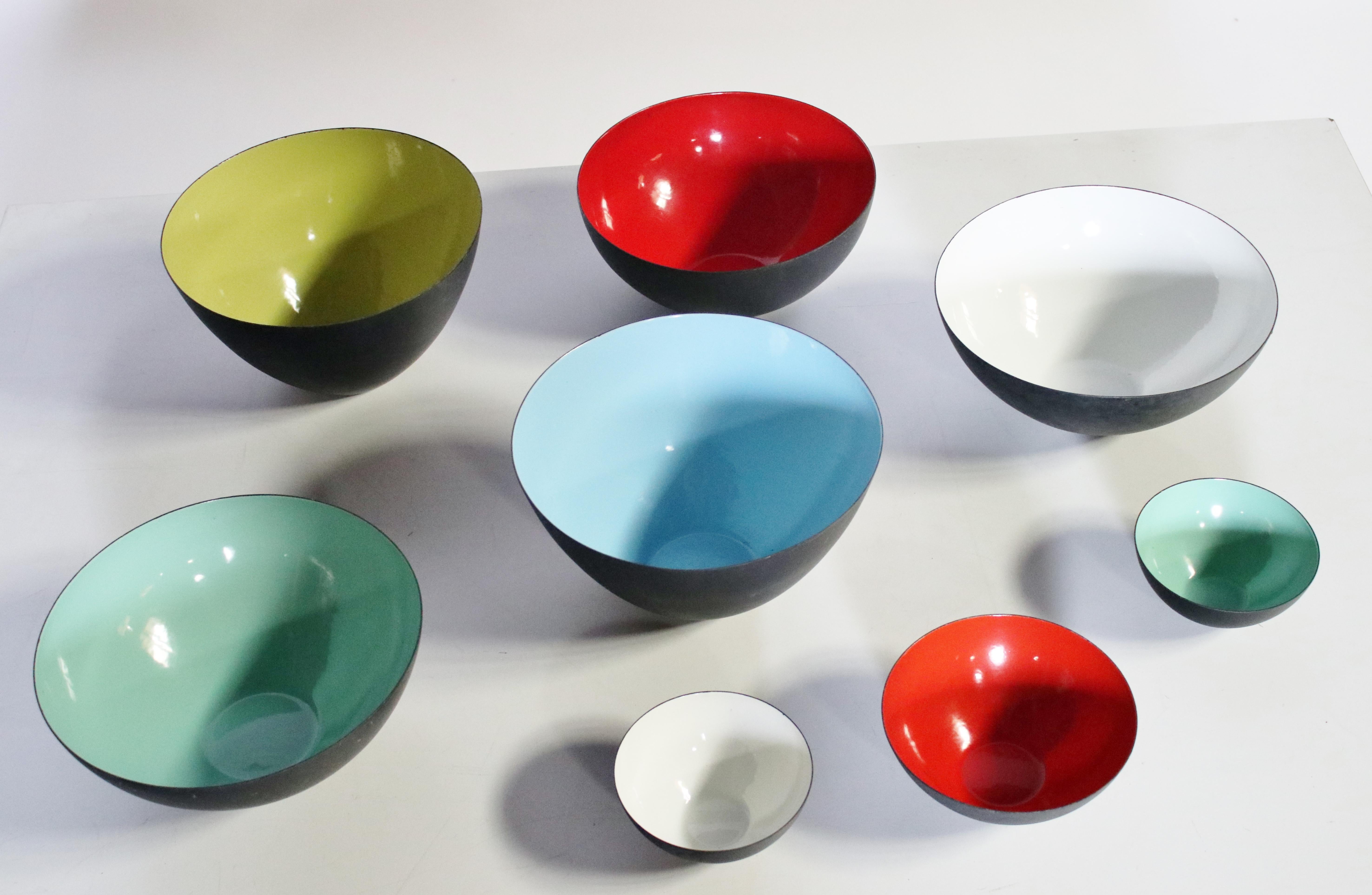 Set of eight Krenit bowls in various sizes and colors.
Includes:
Three- Large bowls 9 7/8