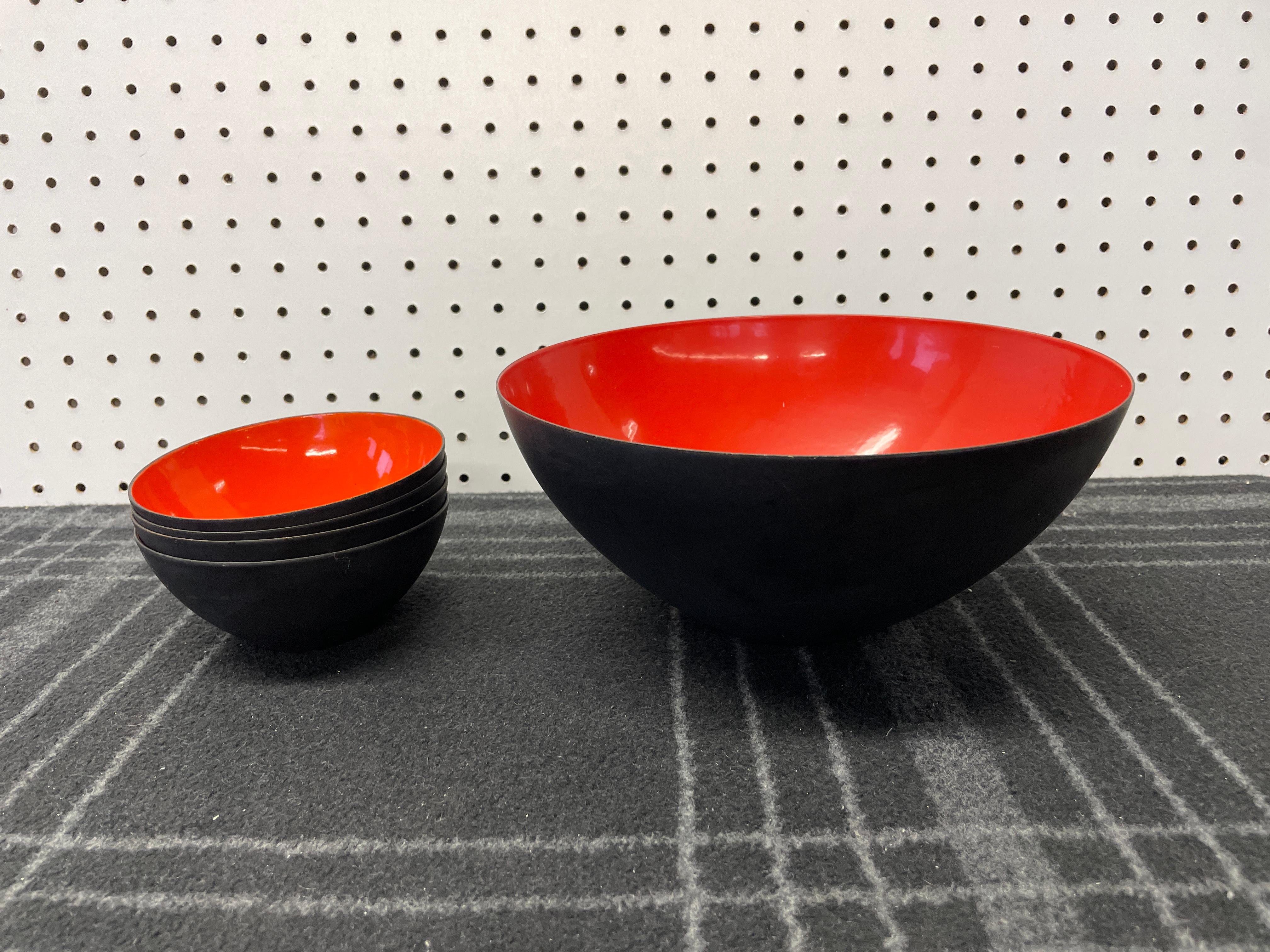 Krenit Five Piece Danish Modern Enamel Bowl Set by Herbert Krenchel 8